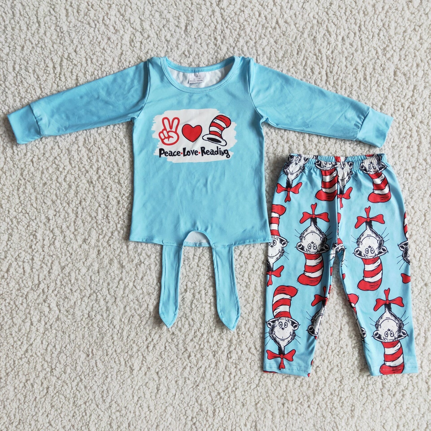 6 B2-8 Gesture love blue long sleeve dr pants suit