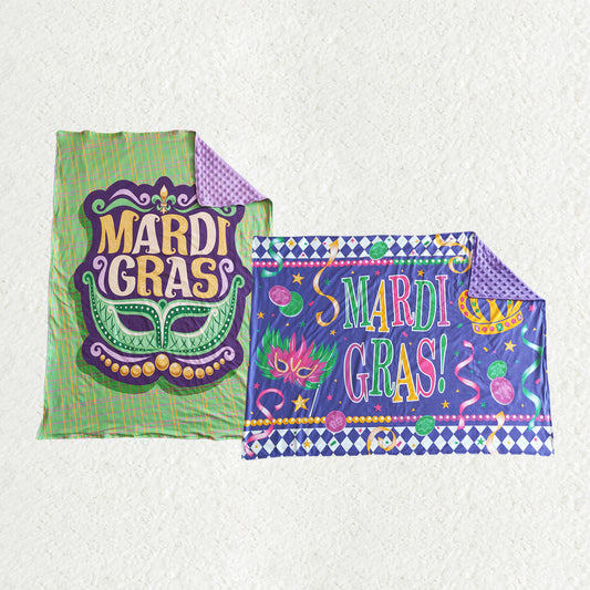RTS NO MOQ Sibling baby blanket mardi gras summer kids blankets