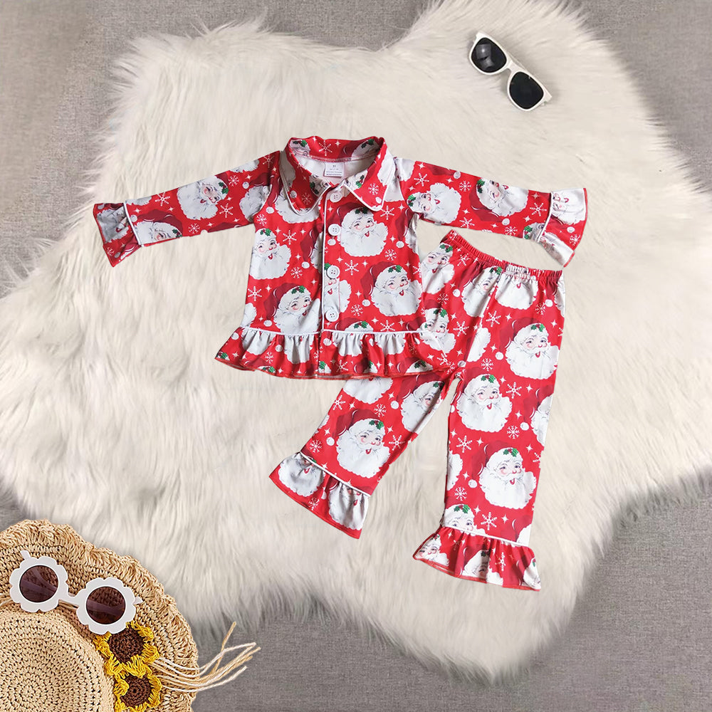 RTS NO MOQ Sibling Baby Girls boys Christmas Long Sleeve Pants pajamas Sets