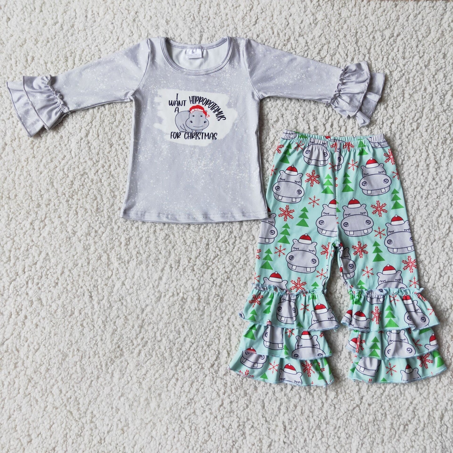 6 C9-39 For Christmas Top Hippo Pants Suit