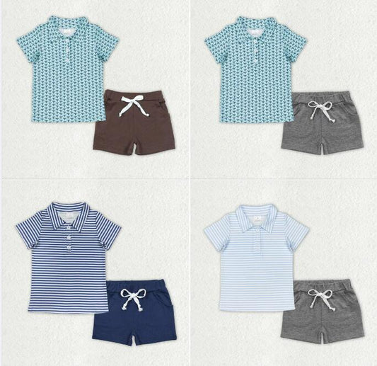 RTS NO MOQ Boys short sleeve shorts suit 3-6m -7-8t