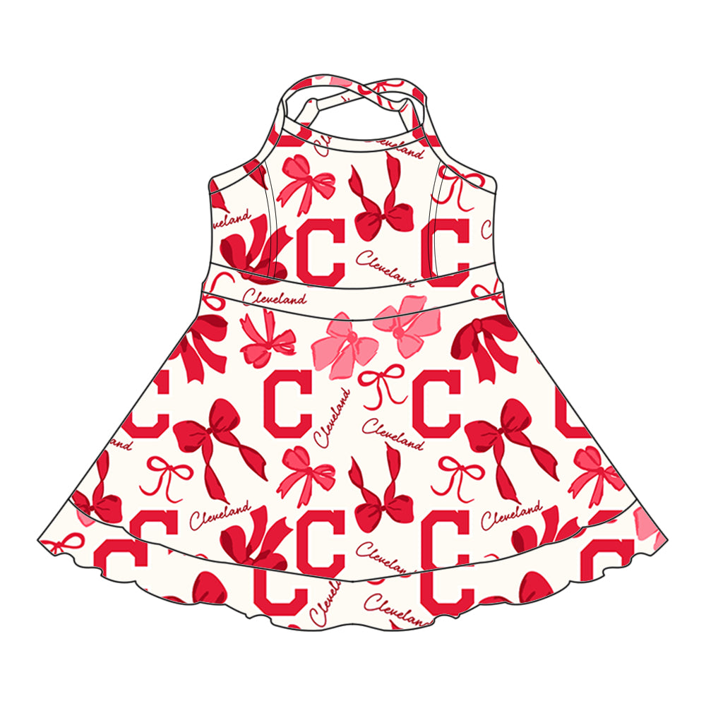 Custom moq 5 mix sizes summer teams baby girls clothes team red short sleeve skirts shorts sets dress 1 and dress 2 and dress 3 and dress 4-25.5.21