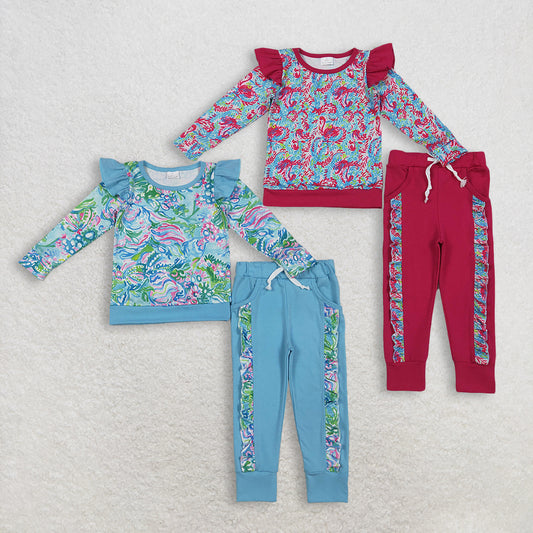 RTS NO MOQ Sibling baby girl clothes long short-sleeved sets