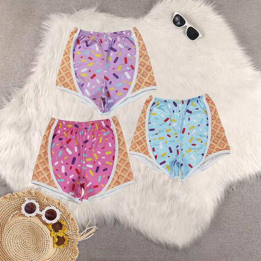 RTS NO MOQ Sibling Baby girls clothes Summer ice cream team Shorts