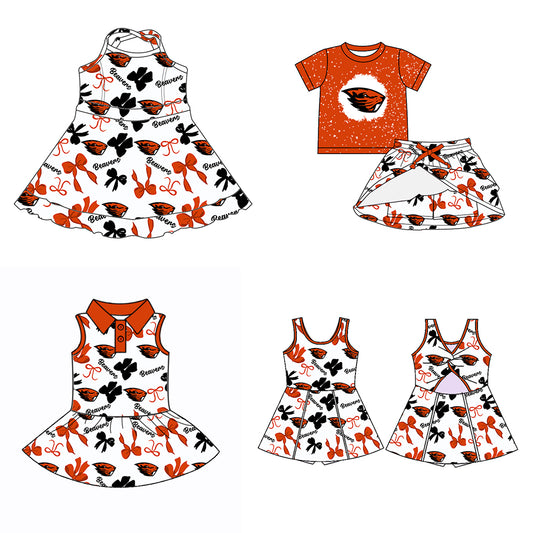 Custom moq 5 mix sizes summer teams baby girls clothes team short sleeve skirts shorts sets dress 1 and dress 2 and dress 3 and dress 4-25.5.24