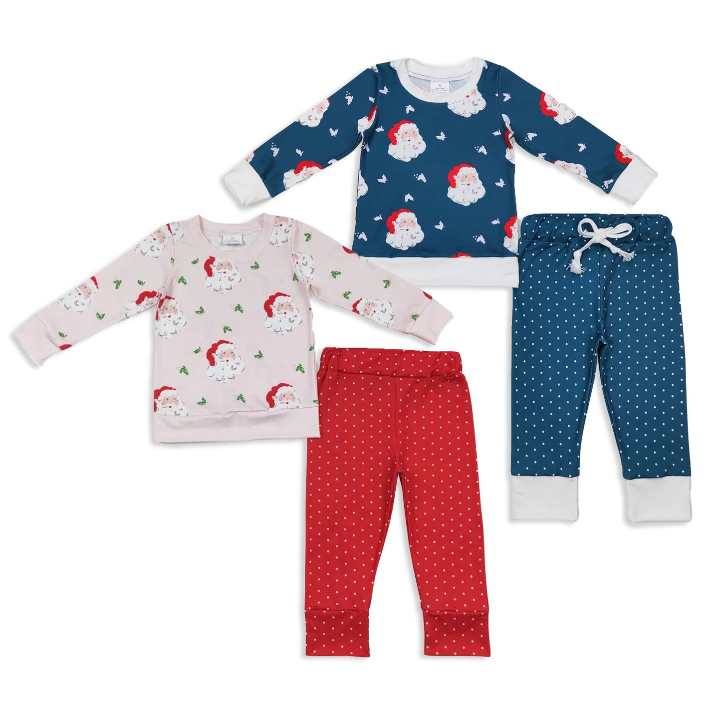 RTS NO MOQ Sibling Baby girl clothes Christmas Long Sleeve Pants Sets