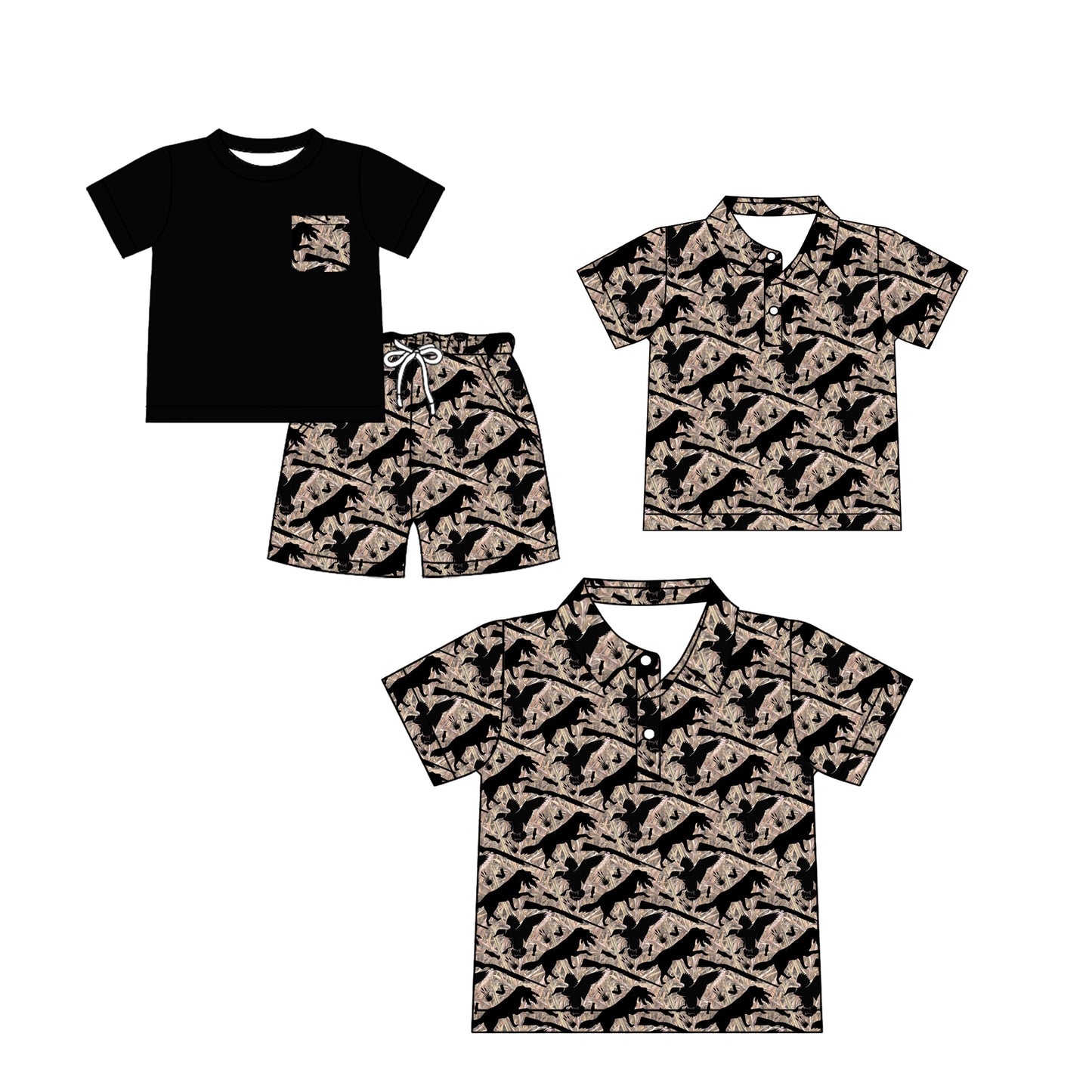 25.12.1 custom each style moq 5 eta 6-8week Sibling Sister camouflage short sleeve shorts sets and kids top and adult top match design