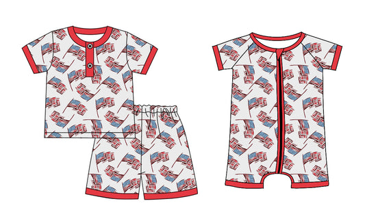 1.7 custom each style moq 5eta 4-6week Sibling Sister 4th of july baby girl sets and boy romper match family design