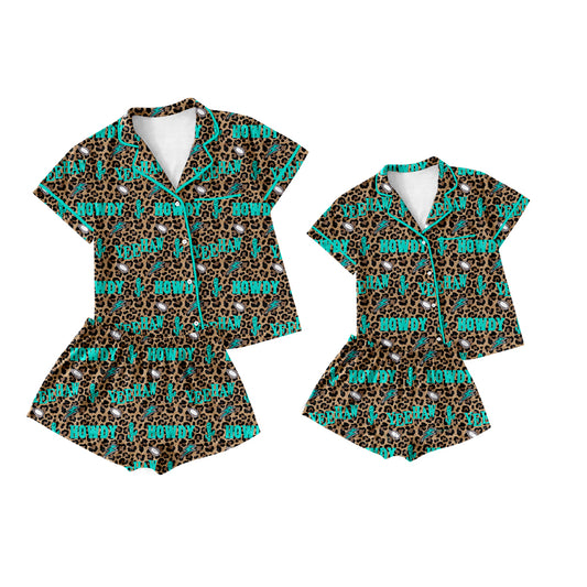 25.11.21 custom each style moq 5 eta 6-8week Sibling Sister HOWDY short sleeve shorts sets and adult set match design