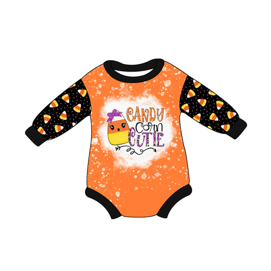 8.12 custom each style moq 5 eta 4-6week Sibling Sister baby girls clothes candy orange long sleeve top and long sleeve romper match family design