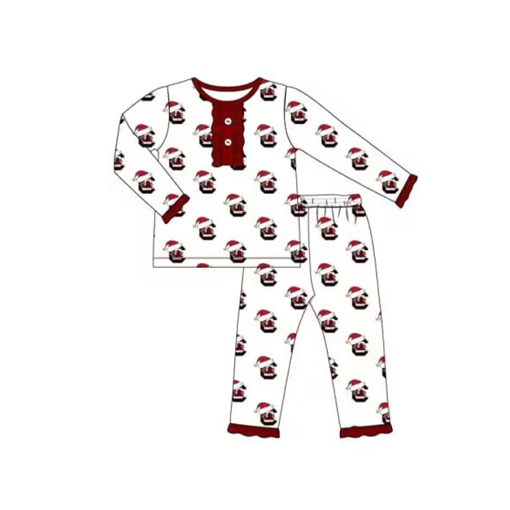 5.14custom each style moq 5eta 4-5week Sibling Sister south carolian print white girls and boys outfits and baby romper and dress match family design