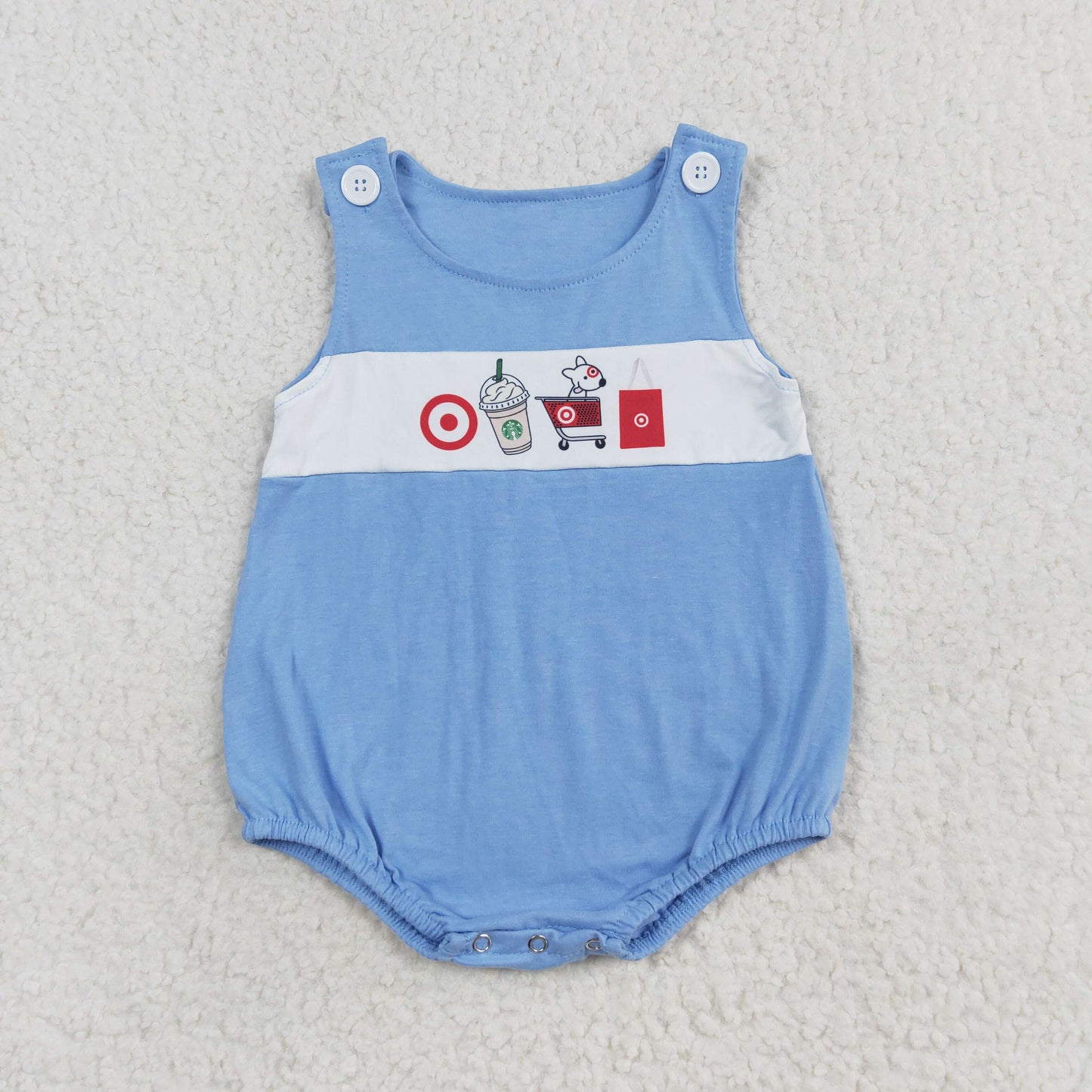 RTS no moq SR1604 Target puppy target blue vest onesie