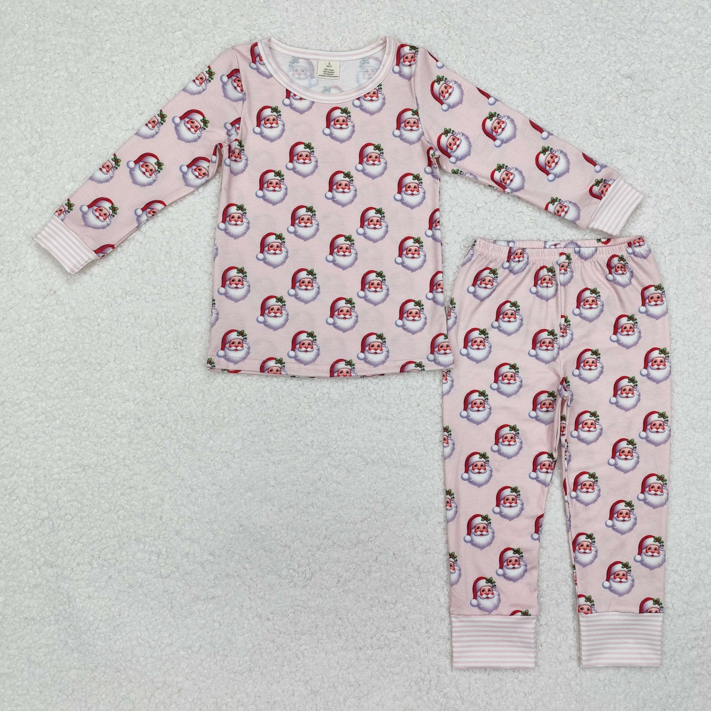 BAMBOO RTS NO MOQ ETA 5/7days GLP1833 Modal Santa Claus pink long-sleeved trousers pajamas set