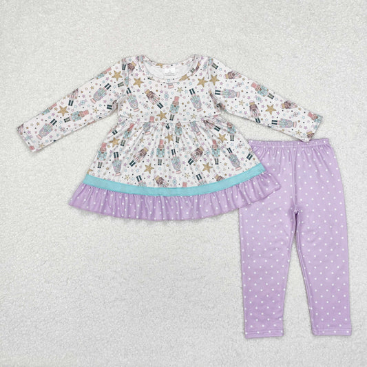 RTS NO MOQ ETA 5/7days Arrived GLP1986 Nutcracker purple lace polka dot long-sleeved pants set