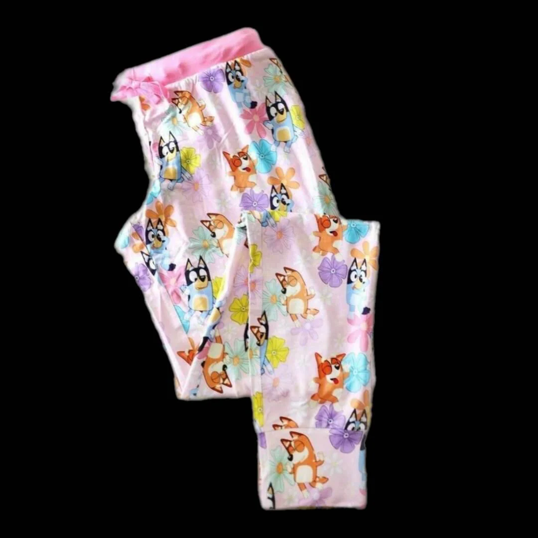 Deadline: February 22 custom no moq Girls trousers with flowers Girls trousers with flowers