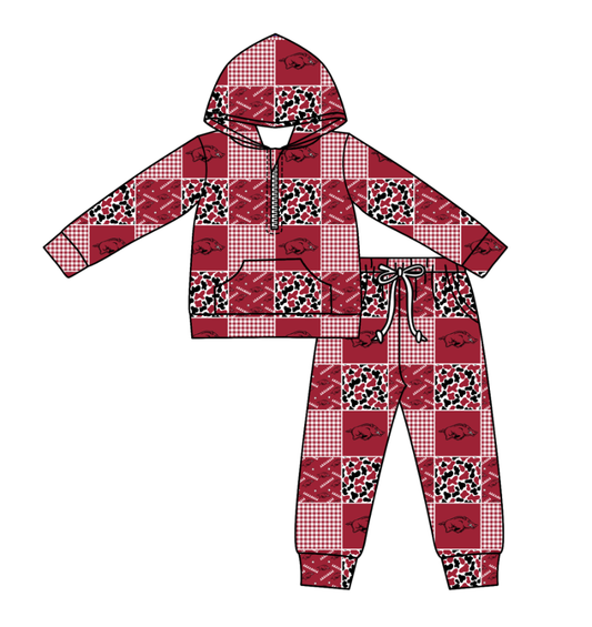 Custom moq 5 mix size milk silk summer teams baby boys clothes camouflage hooded long ssleeve pants sets-25.11.27