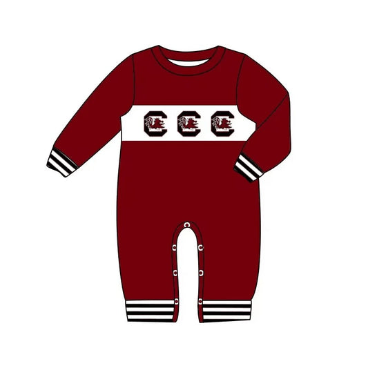 Deadline  September 19 custom no moq eta 6-8weeks Red letter C long-sleeved romper