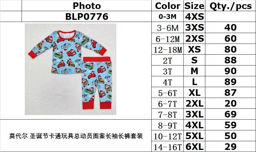 BAMBOO RTS NO MOQ ETA 5/7days BLP0776 Modal Christmas cartoon Toy Story pattern long-sleeved trousers suit