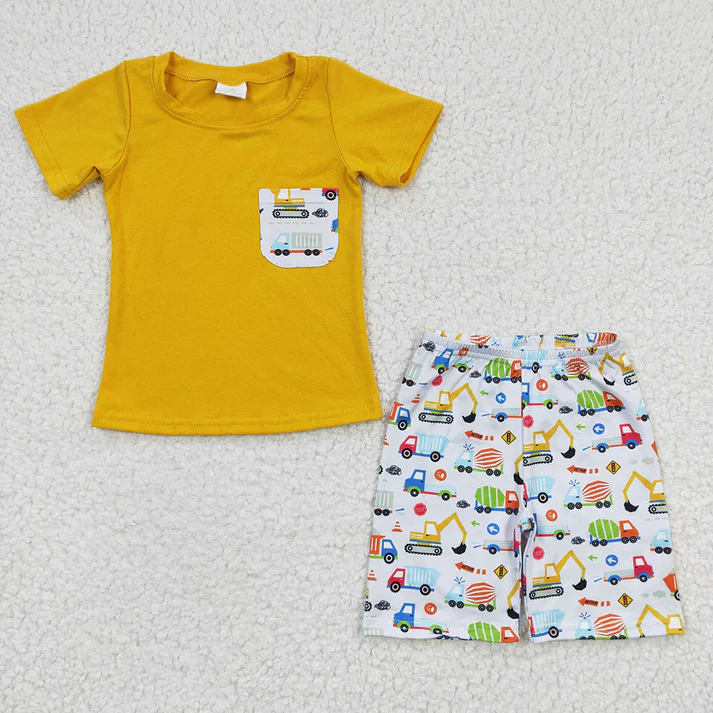 RTS NO MOQ baby boys Clothes short sleeve shorts Sets