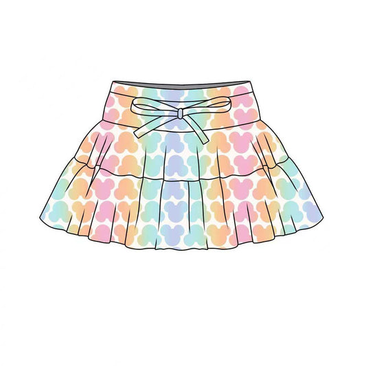 Custom moq 5 mix size milk silk baby girl clothes summer cartoon skirts
