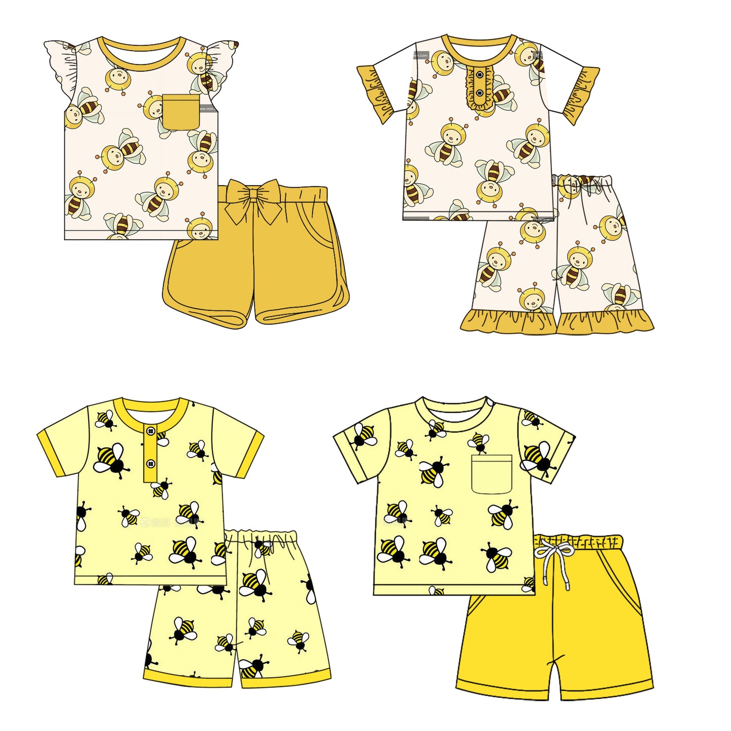 1.13 custom each style moq 5eta 4-6week Sibling Sister baby boy short sleeve shorts sets 1 and sets 2 and set 3 match design