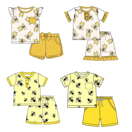 1.13 custom each style moq 5eta 4-6week Sibling Sister baby boy short sleeve shorts sets 1 and sets 2 and set 3 match design