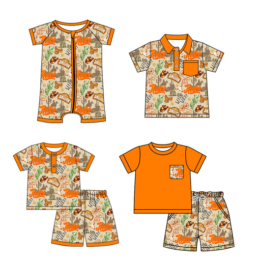 3.17 custom each style moq 5eta 4-6week Sibling Sister RODEO baby girl sets 1 and sets 2 and boy rompers and top match family design