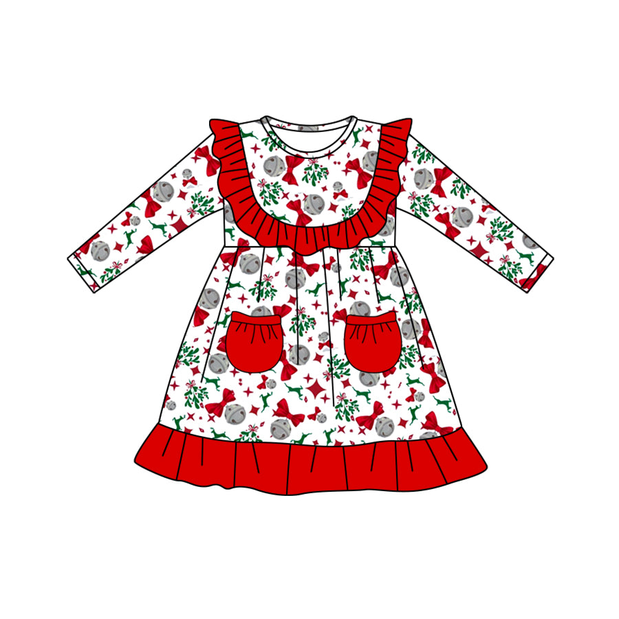 5.13custom each style moq 5eta 4-5week Sibling Sister Christmas style print red girls and boys outfits and baby romper and dress match family design