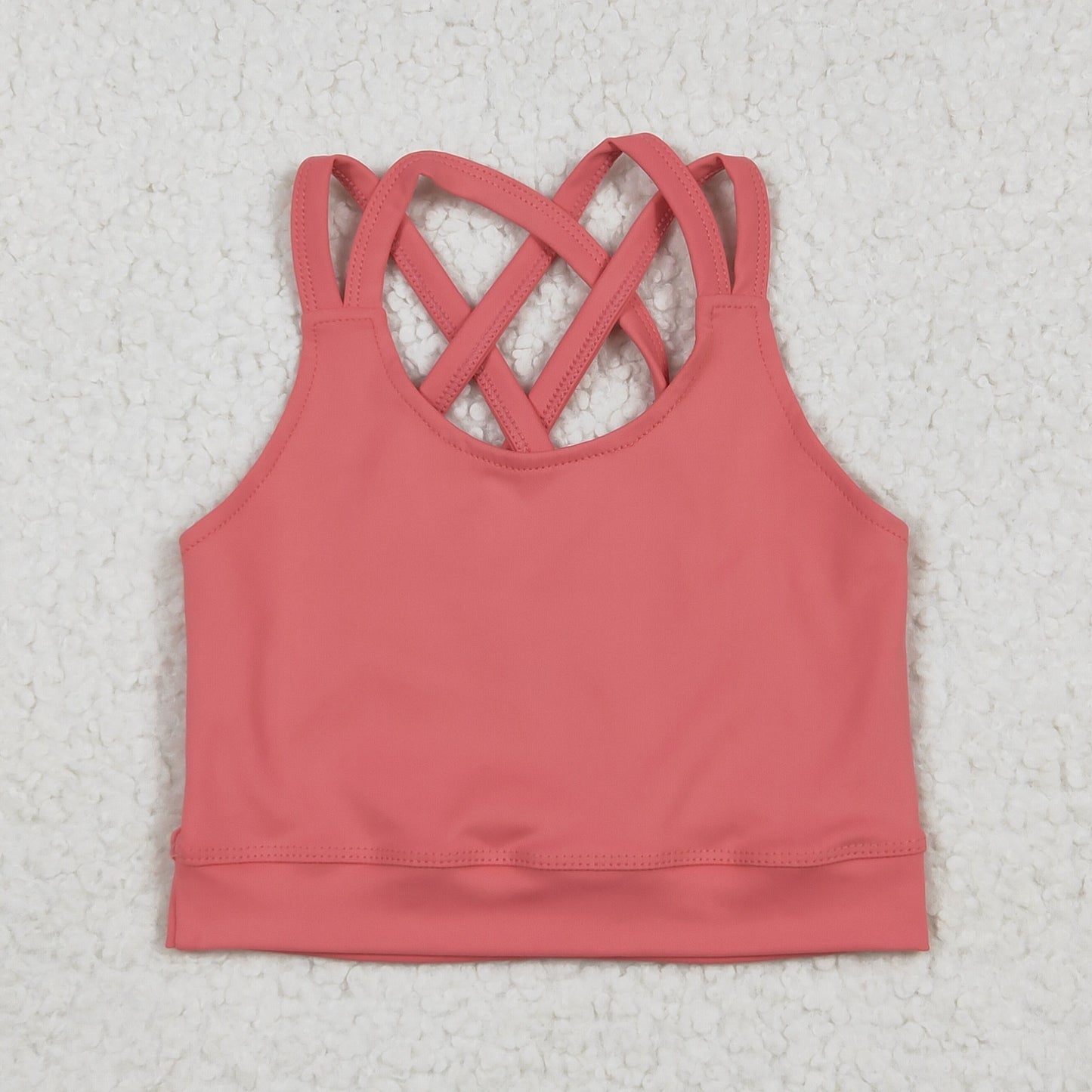 RTS NO MOQ GT1004 Pure coral red camisole yoga top