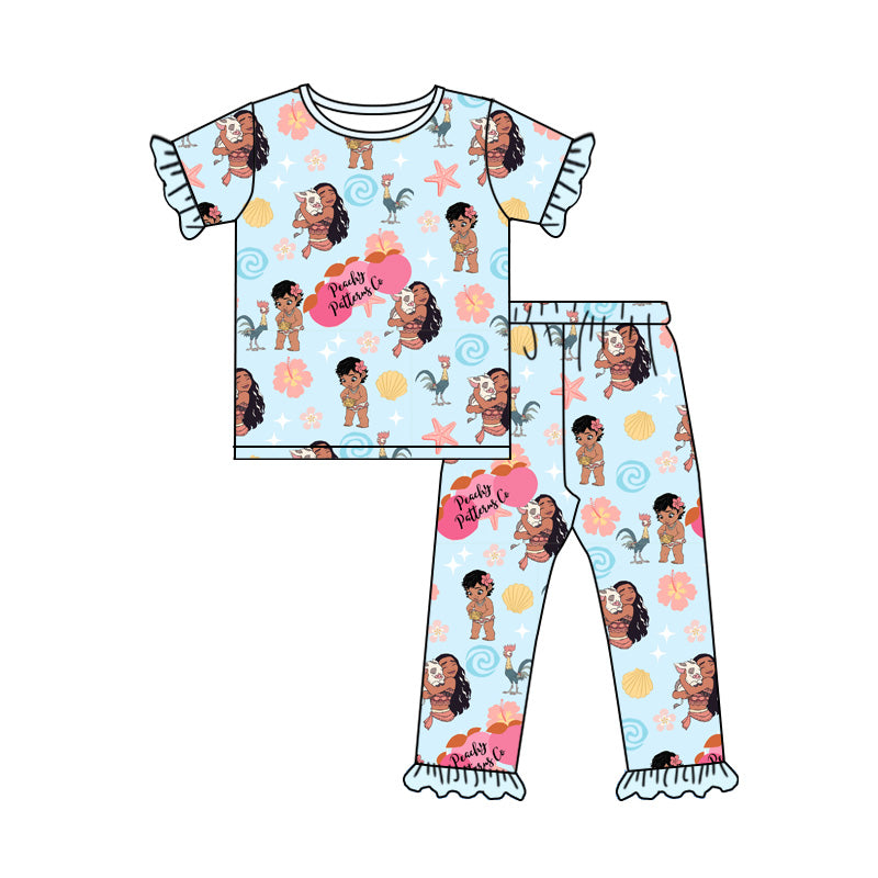 1.4 custom each style moq 5eta 4-6week Sibling Sister baby girls short sleeve pants sets 1 and sets 2 and sets 3 match design