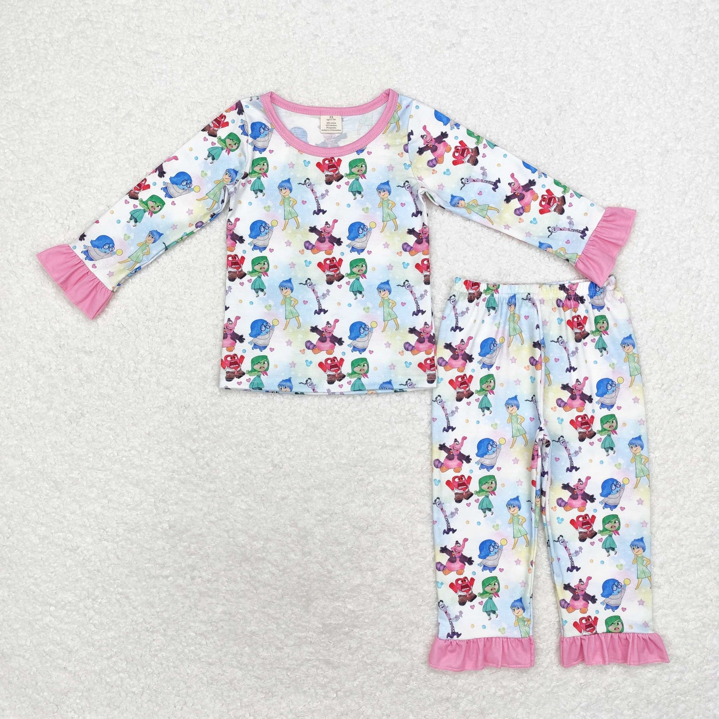 bamboo rts no moq GLP1495 Modal cartoon color long sleeve trousers pajama set