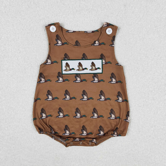 RTS no moq SR1285 Embroidered duck brown tank top bodysuit
