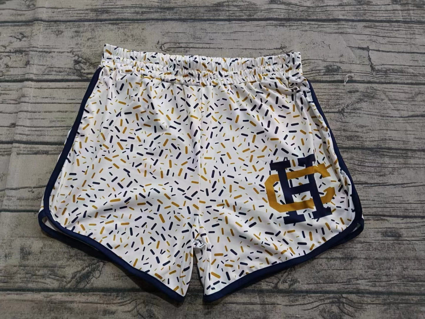 custom moq 3 eta 6-8weeks kids and adult Gold White Beach Summer Shorts