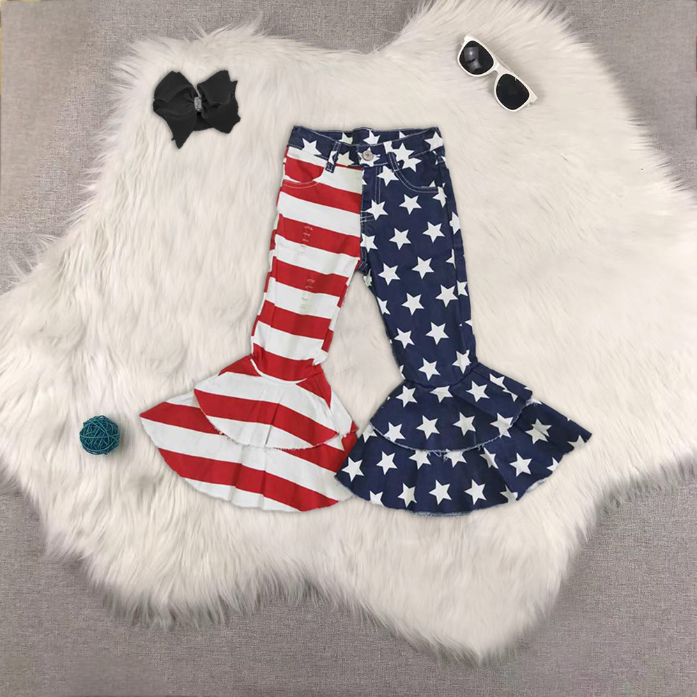 RTS NO MOQ Baby Girls Clothes Jeans: Flared & Ripped