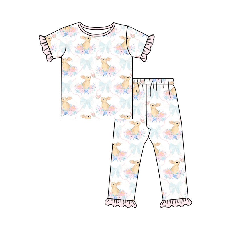 1.4 custom each style moq 5eta 4-6week Sibling Sister baby girls short sleeve pants sets 1 and sets 2 and sets 3 match design