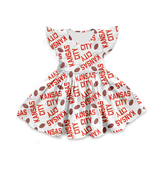 custom moq 3 eta 6-7weeks baby girls clothes bow flying Sleeves Dress