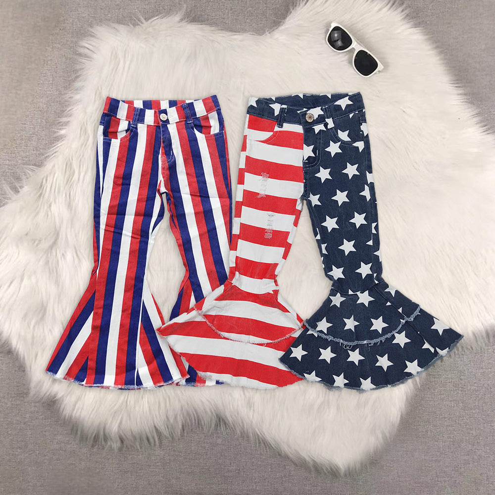 RTS NO MOQ Baby Girls Clothes Jeans: Flared & Ripped