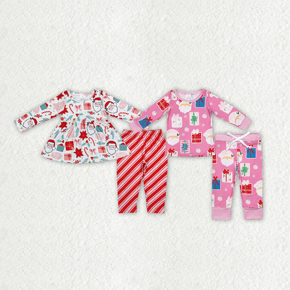 RTS NO MOQ Santa Claus-Gift Box Long Sleeve Suit: Red & Pink