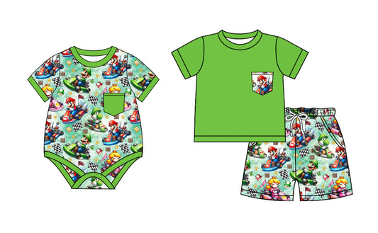 2.8 custom each style moq 5eta 4-6week Sibling Sister baby girls short sleeve shorts sets and romper match design