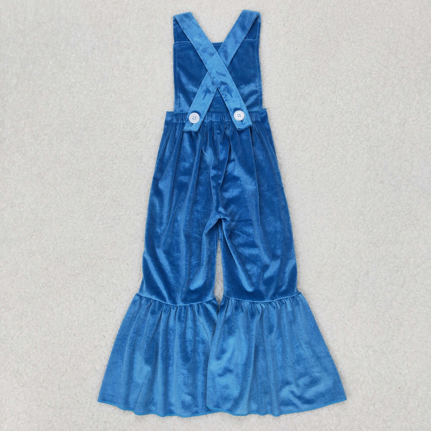 RTS NO MOQ ETA 5/7days Arrived SR2445 Embroidered bluey blue gold velvet suspender jumpsuit
