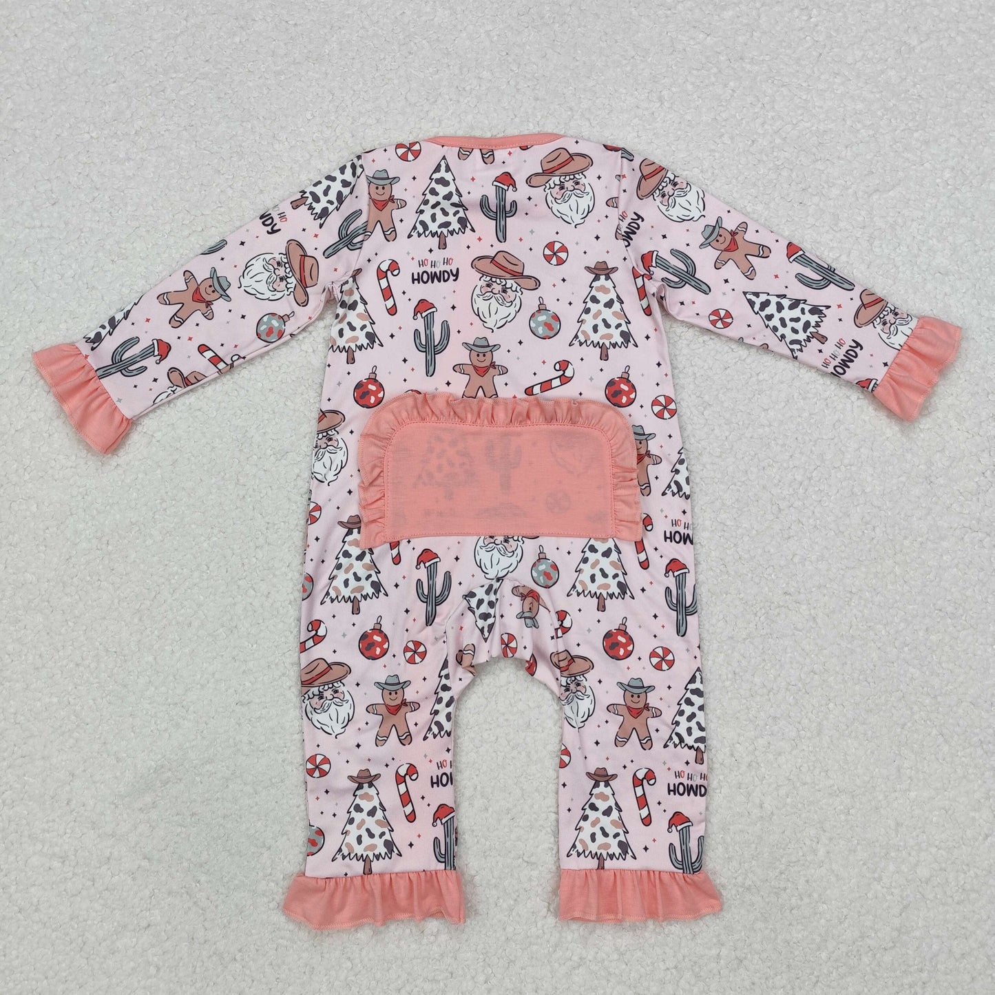 RTS NO MOQ ETA 5/7days arrived LR1675 Cowboy hat Santa Claus cactus gingerbread man pink zipper long sleeve jumpsuit