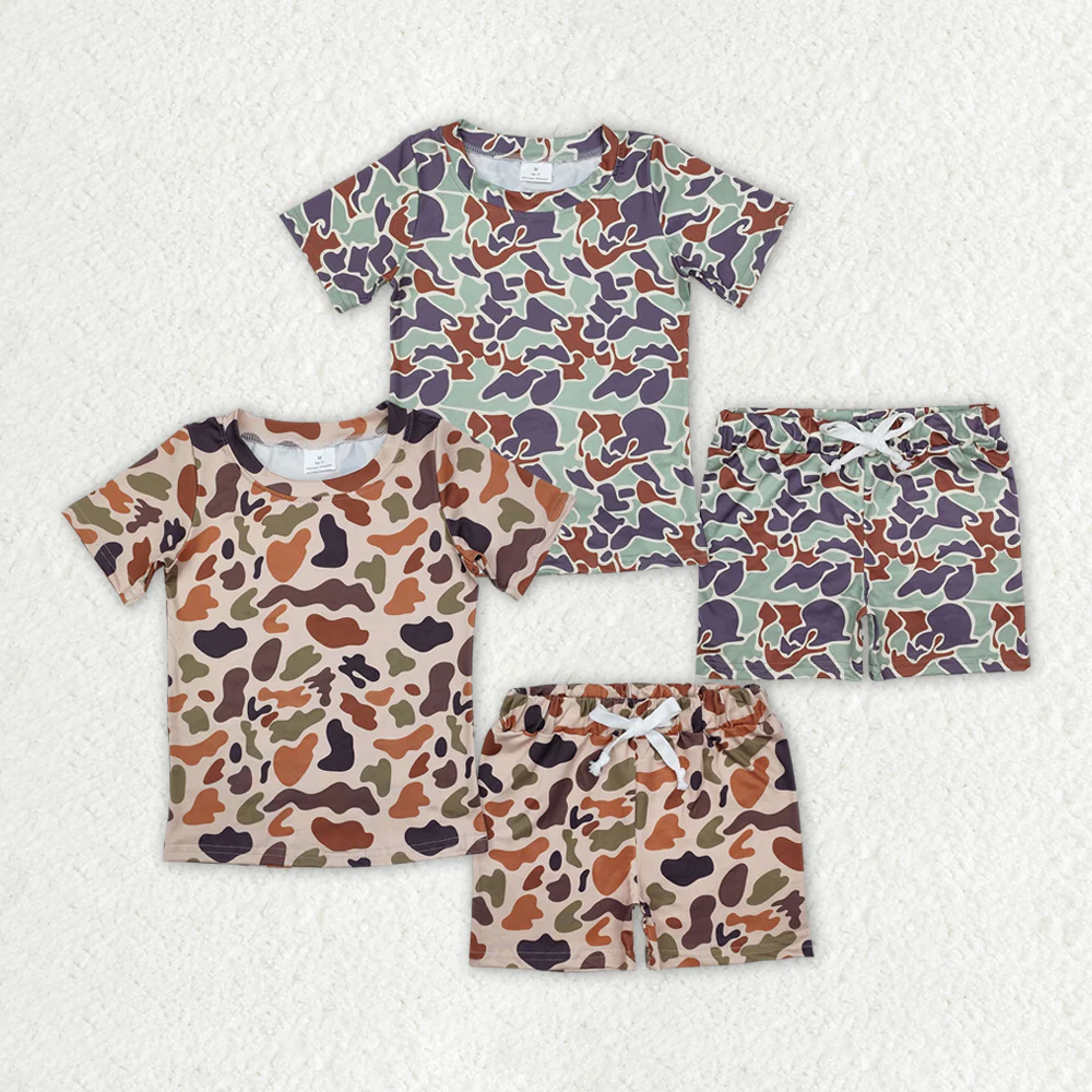 RTS NO MOQ Girls Boys camouflage Clothes Sets