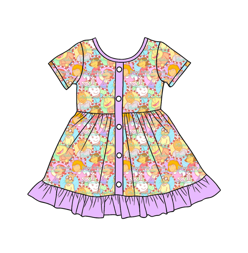 Custom moq 5 mix size milk silk baby girl boy clothes cartoon short sleeve shorts sets 2 and dresses and top