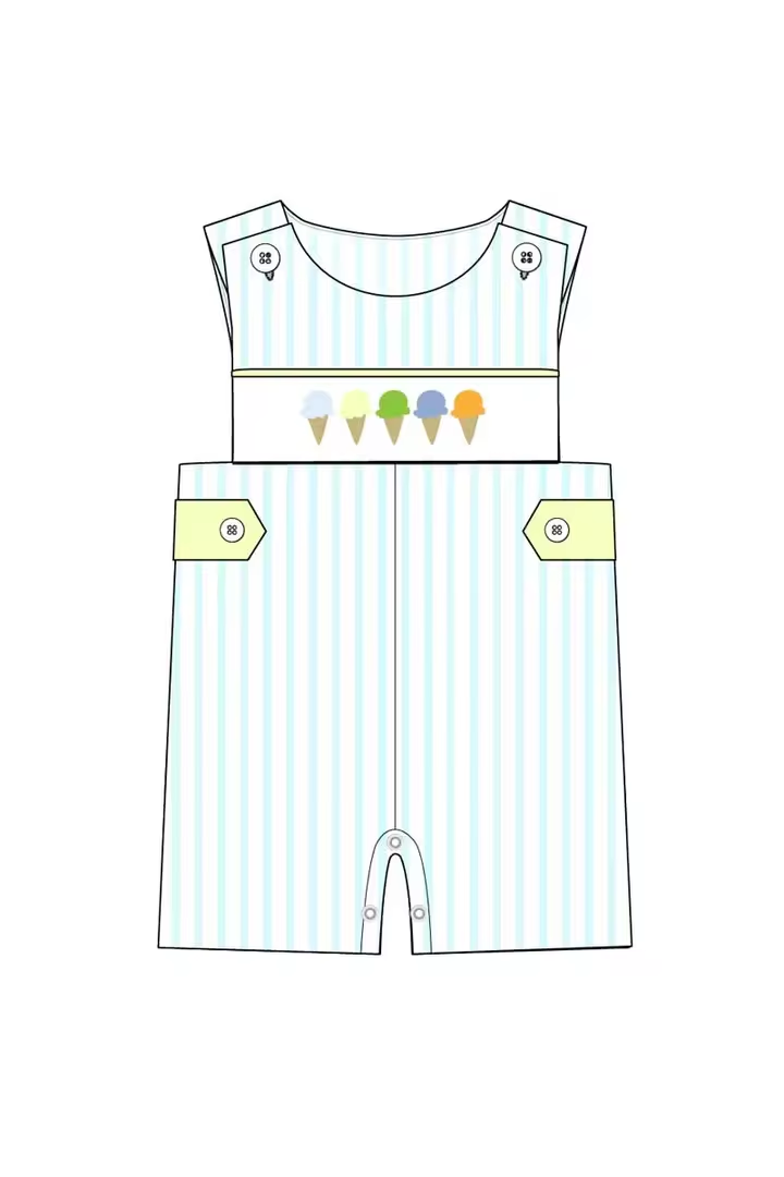 5.14custom each style moq 5eta 4-5week Sibling Sister ice cream print color girls and boys outfit swimsuit match family design