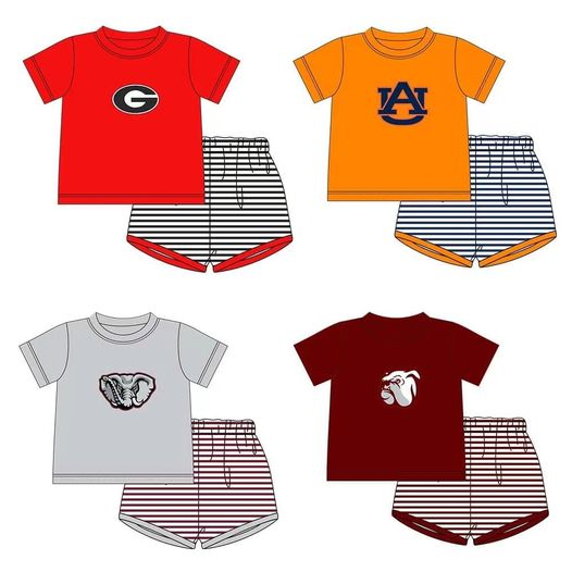 custom moq 3 eta 6-7weeks baby boys clothes team short Sleeves Shorts Set 1 and sets 4