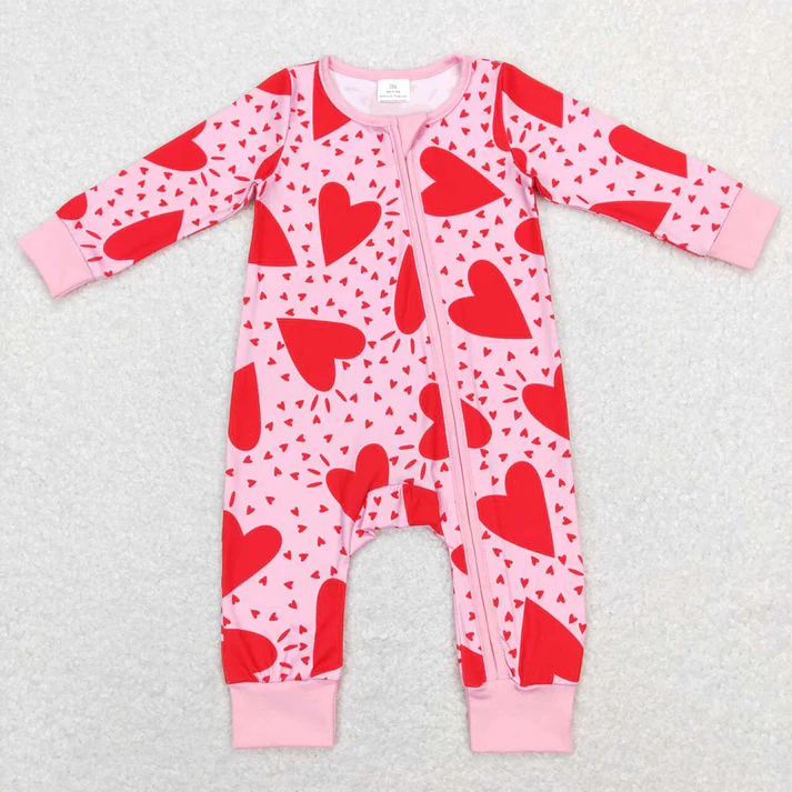 RTS NO MOQ Baby Girls Valentine love long-sleeved trousers suit & romper