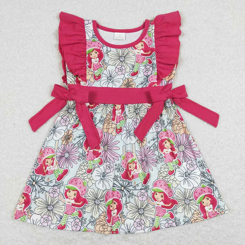 Baby Girls Spring Strawberry Bows Flutter Sleeve Sister Designs Clothing