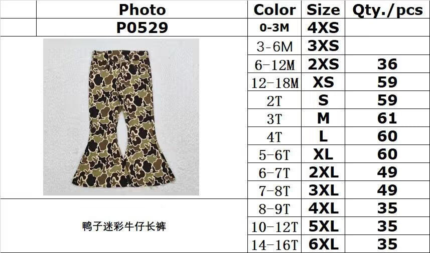 RTS NO MOQ ETA 5/7days Arrived P0529 Duck camouflage denim trousers