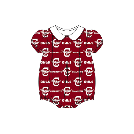 PRE ORDER Deadline July 29 custom no moq Maroon Girls Romper