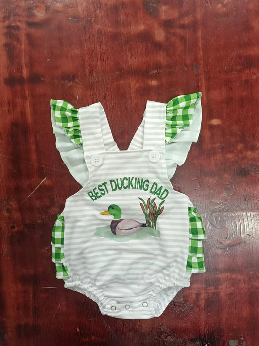 custom moq 5 eta 5weeks mix size baby girls clothes duck fly sleeve summer Romper